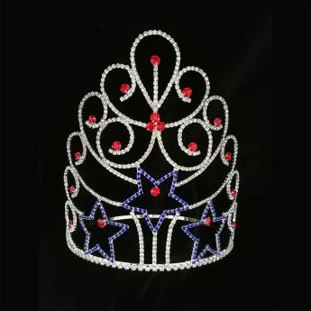 Grande couronne de mariée pleine de cristaux en métal